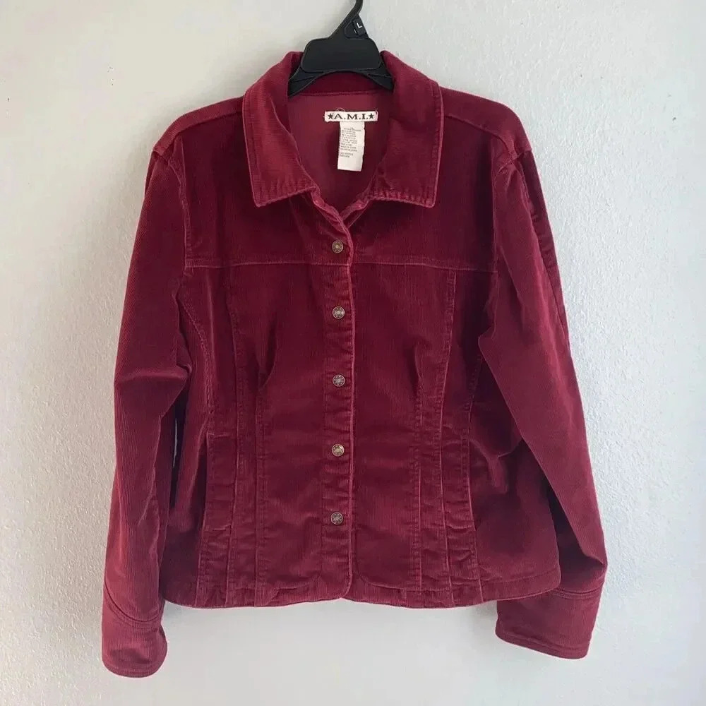 Ami Women's Red Corduroy Jacket